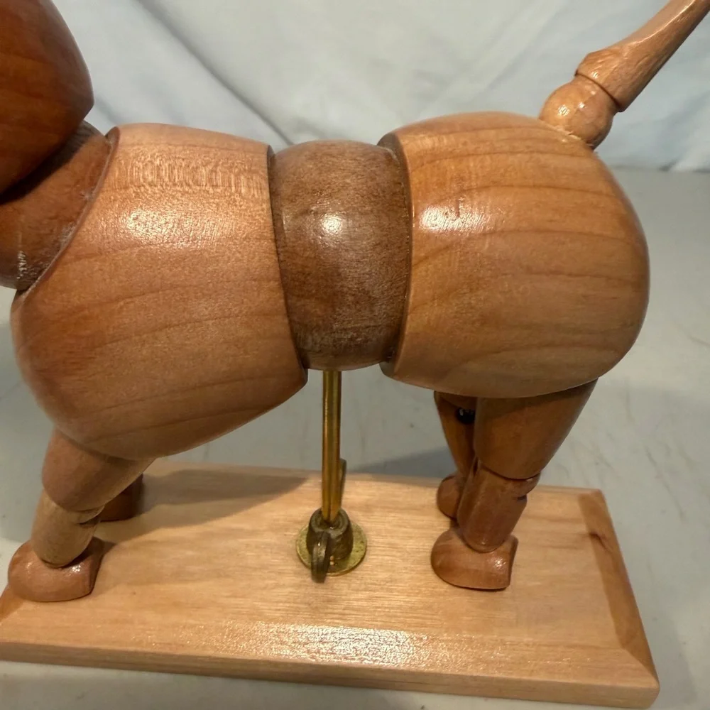 Wooden Dog Figurine - Brown Decorative Pet Sculpture